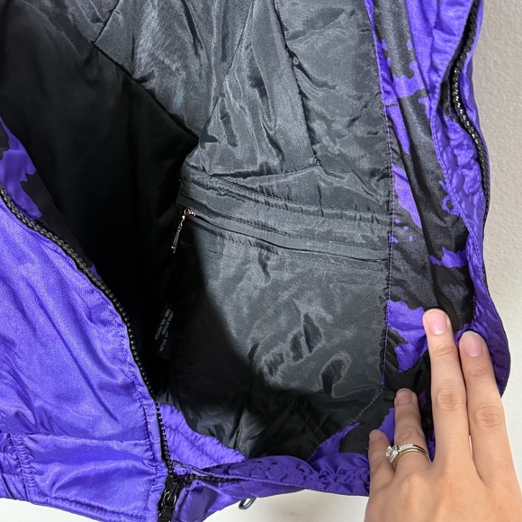 Snuggle Ski Wear Purple Black Jacket Womens M Lightweight Windbreaker - Picture 5 of 6